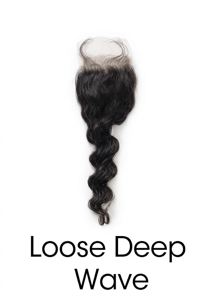 Loose Deep Wave Lace Closure Human Hair Piece