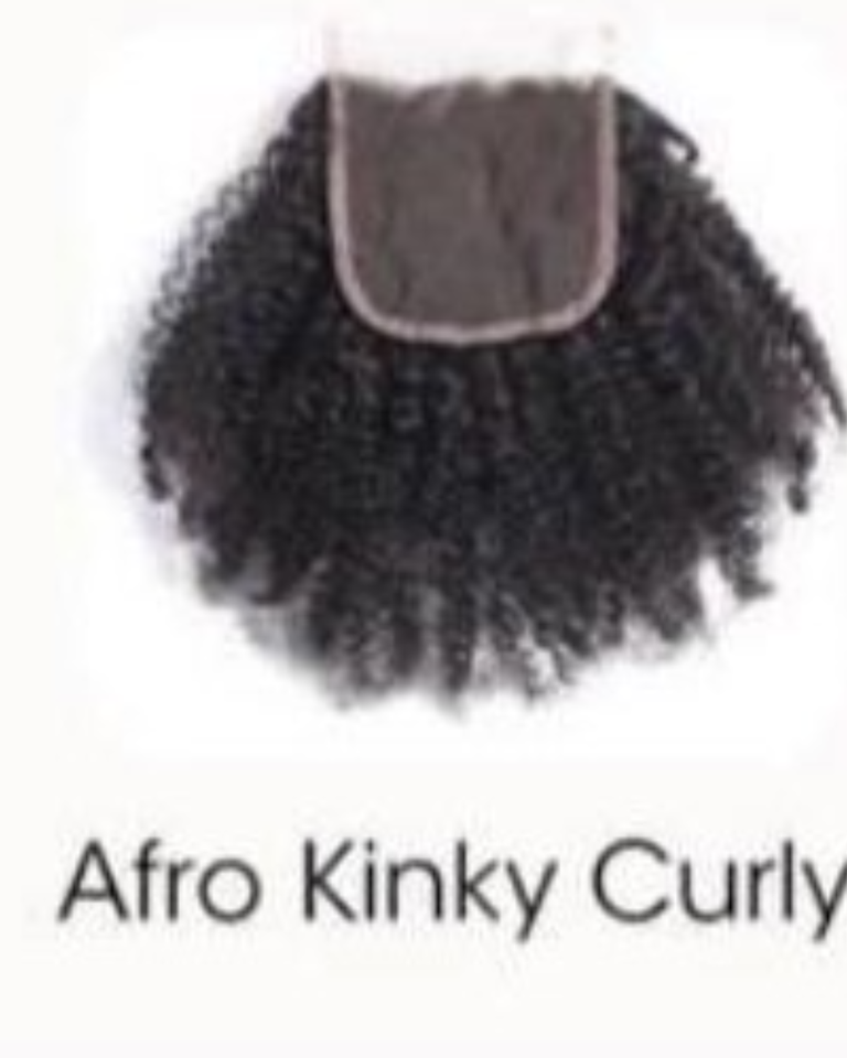 Afro Kinky Curly Lace Closure Human Hair Piece | 4C Natural Texture Finish