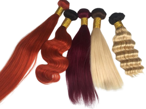 Premium 100% Human Hair Color Collection: Red, Blonde & Burgundy Bundles