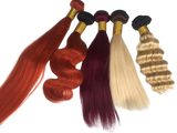 Premium 100% Human Hair Color Collection: Red, Blonde & Burgundy Bundles