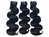Natural Black Body Wave Human Hair Weave - Bouncy & Versatile