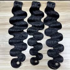 Natural Black Body Wave Human Hair Weave - Bouncy & Versatile