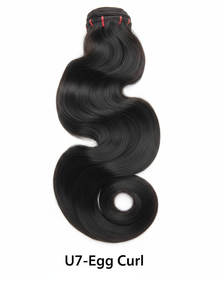 U7-Egg Curl Virgin Human Hair Bundle Weave