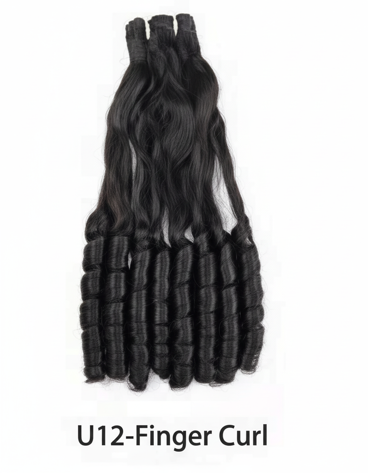U12 Finger Curl Deep Wave Virgin Hair Bundle