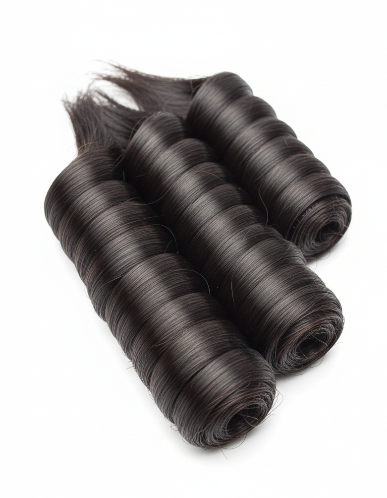 Silky Straight Edge U3-Rose Curl Weave Hair Bundle