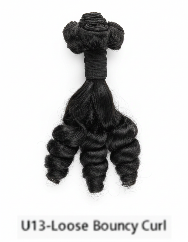 Natural Black Loose Bouncy Curl Remy Hair Bundle