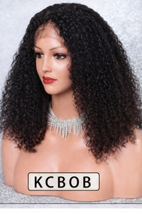 KC Kinky Bob Curly Lace Front Wig | Premium Human Hair Wigs for Women